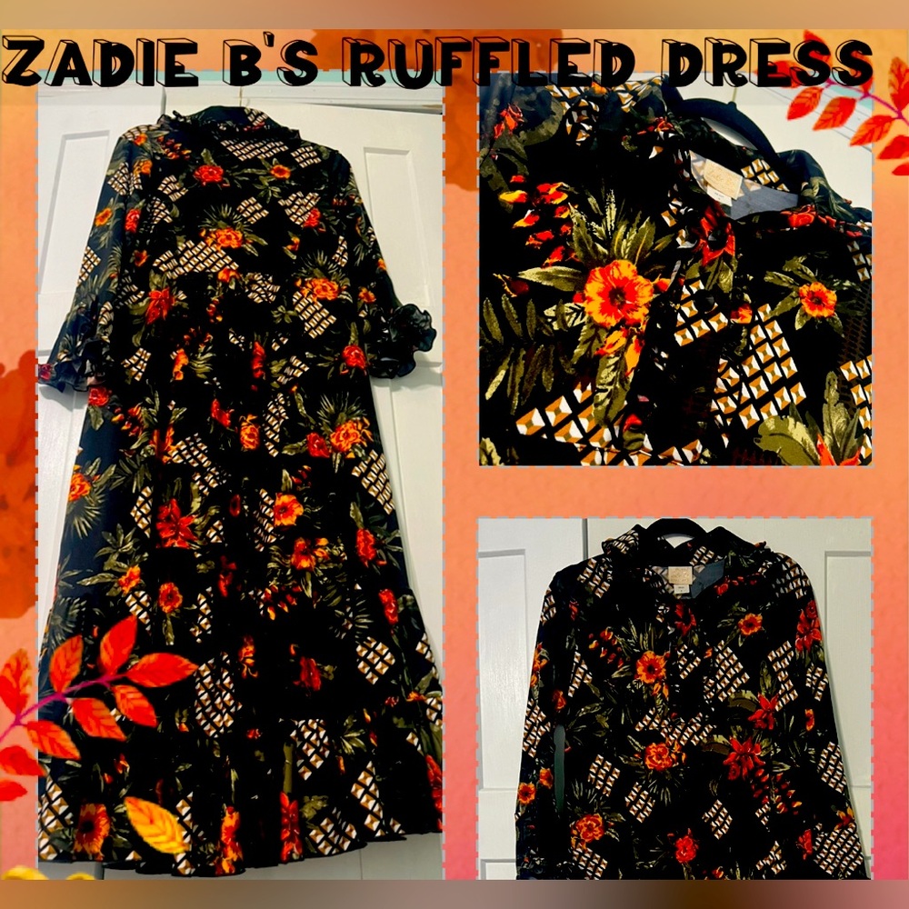 Zadie B’s Ruffled Mixed Patterned Dress